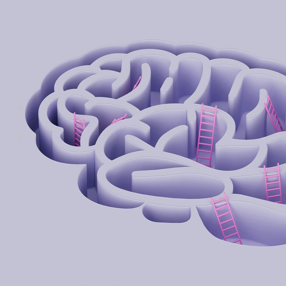 Stylized brain graphic with supportive elements symbolizing mental health recovery.